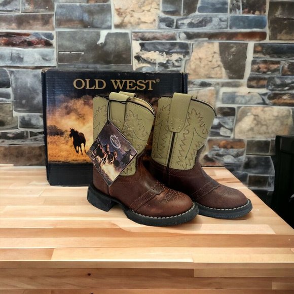Old West Round Toe Western Cowboy Boots INFANT SIZE 4.5 BRAND NEW! - Picture 1 of 7
